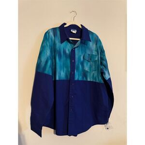 Cheyenne Outfitters Vintage Men's Silk Colorblock Shirt Blue Size XL